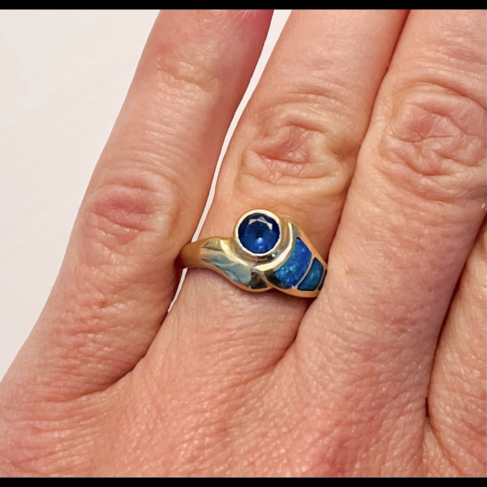 14k Tanzanite and Opal ring